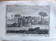 PRETE BENEDICE CAVALLI TARTARI COSTUME MONGOLI  acquaforte 1768 DRAKE'S VOYAGES