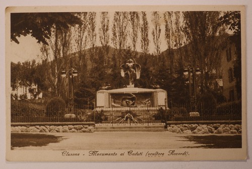 Cartolina clusone monumento - cartolina,