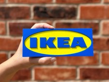 Ikea Logo insegna colorata arte 3D accessorio da scrivania 10 cm x 4 cm