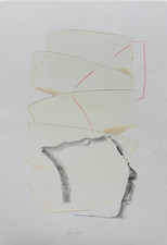 Interessante Opera Tecnica Mista su Carta - Composizione Astratta  Firmata "IR"