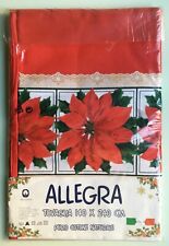 Tovaglia Natalizia Tavola Rettangolare cm 140x240 Rossa Stelle di Natale cotone