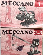 Meccano lotto di 2 Manuali istruzioni scatole 1, 2 e 3 anni 60 (1967) 40 pp