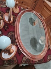 Set Accessori X Bagno Con Piantana Con Specchio Con Lampadario Legno E Vari...