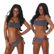 Bikini a fascia donna righe