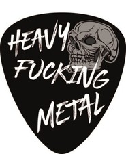 Adesivo sticker plettro heavy fucking metal musica bande pesanti circa 10,5x9 cm