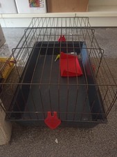 gabbia per conigli e porcellini d'india, colore nero, apertura 