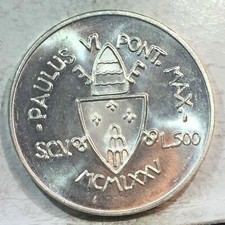 RARA CITTà DEL VATICANO  - PAPA PAOLO VI - 500 LIRE ARGENTO 1975 GIUBILEO
