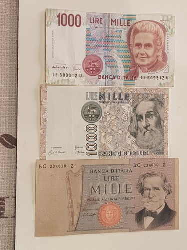Banconote 1000 lire - 1000, verdi