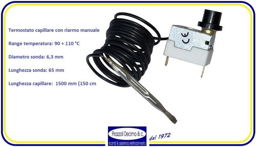 Termostato capillare con tasto