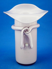 La Murrina vaso a cappello Vetro viola soffiato sommerso Murano Venezia 1900 XX