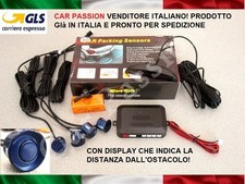 KIT 4 SENSORI DI PARCHEGGIO AUTO BLU DISPLAY LANCIA Y YPSILON MUSA DELTA