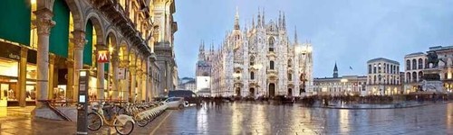 Quadro veduta milano piazza - quadro,