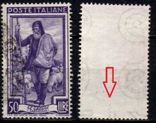 Italia al lavoro con filigrana lettere bassa 50 lire Ruota 3° DB