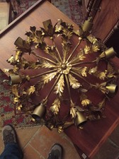 Plafoniera In Metallo Dorato