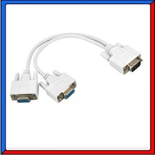 Cavo Sdoppiatore Splitter VGA 1 Maschio a 2 Femmina per Collegare 2 Monitor PC