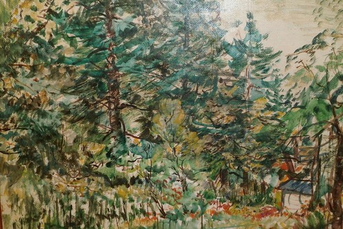 Dipinto olio paesaggio - , strada