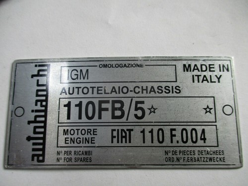 Targa plate telaio - targa,