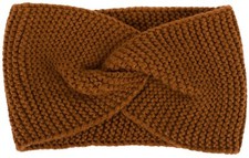 Fascia da donna in maglia crespo Uni, nodo a torsione, fascia per capelli invern
