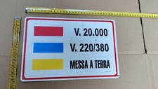 Cartello Segnaletica in Lamiera Alluminio Tipo Industriale Messa A Terra Vintage