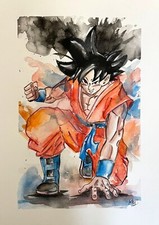Acquerello su carta DRAGON BALL di Milena B. quadro fatto a mano POP ART