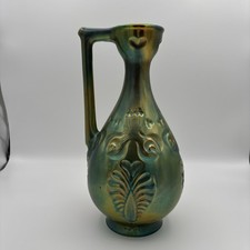 Zsolnay Ungheria Brocca Brocca Ceramica Eosina Iridescente Vaso Alto 12 1/2”