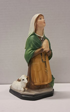 STATUA DI BERNADETTE CM 17 X 10 IN MARMO RESINA DECORATA A MANO MADE IN ITALY