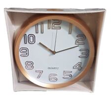 Orologio Da Parete Quarzo Muro Rotondo Cornice Color Rame Arredamento Casa dfh