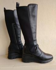 STIVALI IN VERA PELLE NERO GIARDINI NUMERO 38 NERI GAMBA ALTA SCARPA 