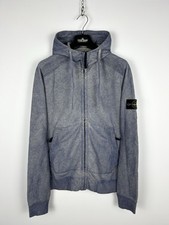 Blue Stone Island Dust Process Hoodie With Zip Closure