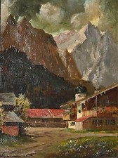 Dipinto alpendorf 1925 di - dipinto,