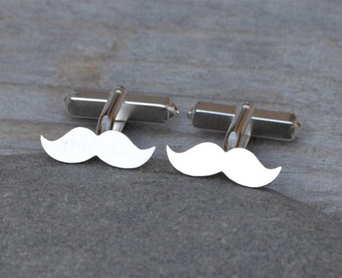 Gemelli baffi argento - gemelli,