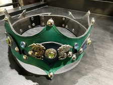 Corona rinascimentale in pelle verde cosplay nuova fatta a mano unica!