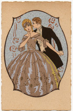 MESCHINI   non firmata COPPIA IN COSTUME  # 17