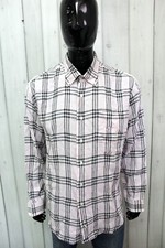 Burberry London Camicia Uomo Taglia 6 Chemise A Tartan Lino Shirt Manica Lunga
