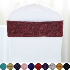 80 Pezzi Fascia per Sedia in Spandex Glitterata per Decorazioni Matrimonio Festa Forniture