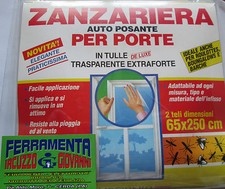 ZANZARIERA AUTO POSANTE STRAPPO 2 TELI 65X250 PORTE FINESTRE ROULOTTE SARATOGA