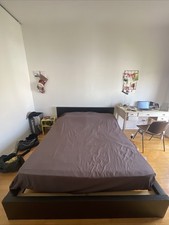 IKEA MALM bed frame kingsize with coordinated original MALM black drawer