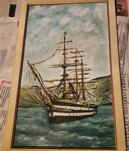 Quadro veliero tempesta - in,