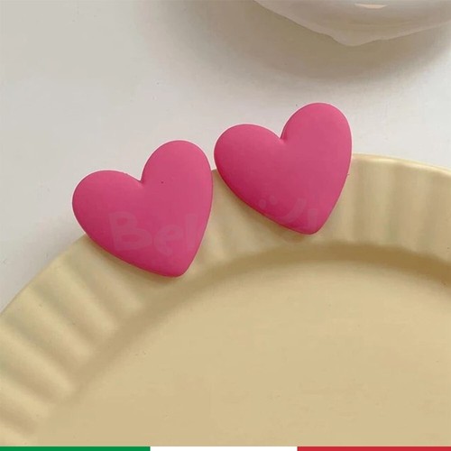 Orecchini cuore rosa acrilico - cuore,