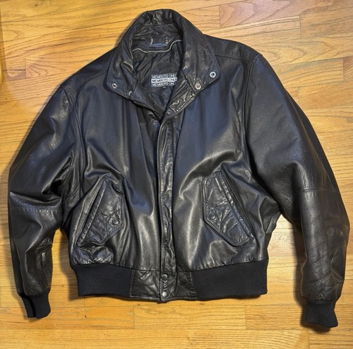 Bomber giacca moto pelle nera