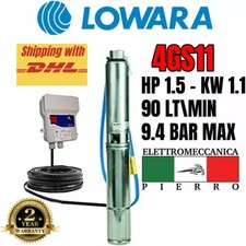 SUBMERSIBLE BOREHOLE PUMP LOWARA 4GS11M 4GS11 HP1.5 90LT/MIN V230 V400