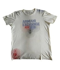 ARMANI EXCHANGE LOGO WHITE COTTON T-SHIRT GRAPHIC NEW YORK SIZE M USA TAG 