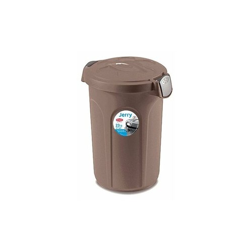Bidone con coperchio tortora