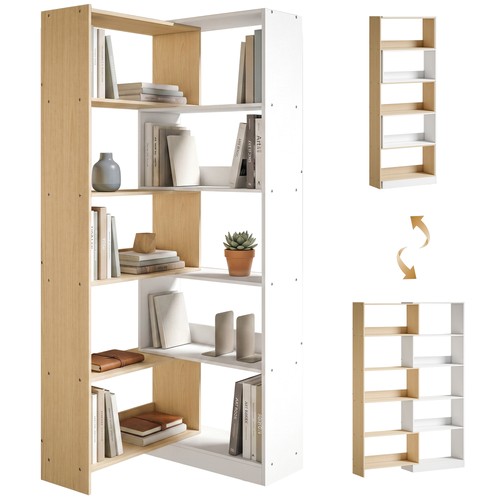 Homcom libreria angolare 5 - libreria,