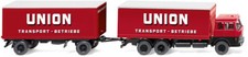 WIKING - HANOMAG Henschel 6x4 box portapacchi rigido con rimorchio Union box ...