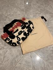 Borsa Donna Maliparmi Braccioli Bianca Rosa Fiori Cerniera Tasche Usata Leggera