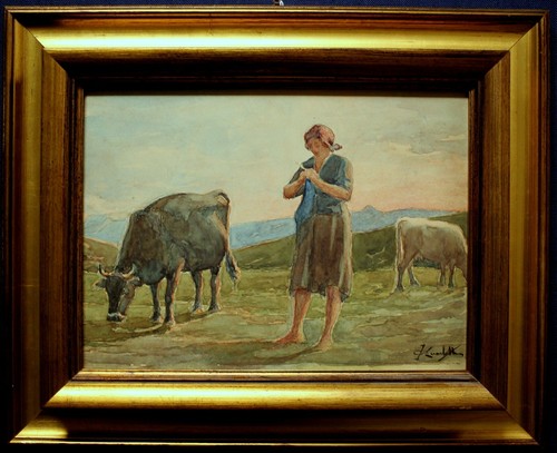 Antico quadro acquerello - antico,