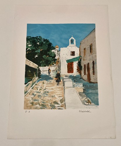 Lithographie signée renée - lithographie,