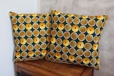 Fodere per cuscino realizzate con tessuto vintage Arance giallo verde Fornasetti