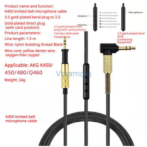 Audio cable with - cable,